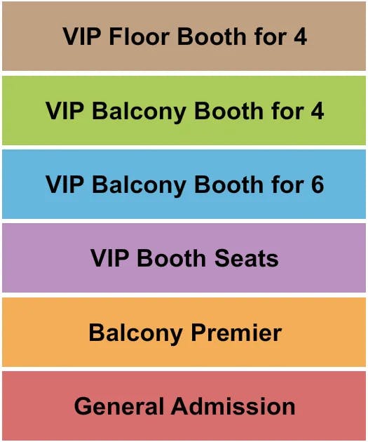 HOWARD THEATRE DC GA VIP TABLES Seating Map Seating Chart