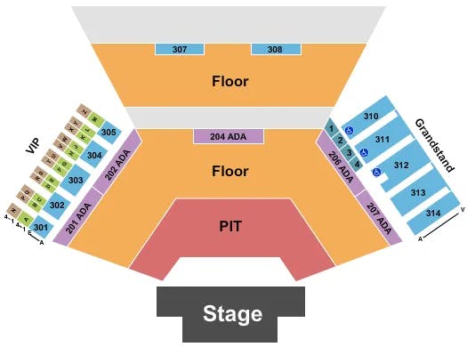  ENDSTAGE GA FLOOR GA PIT 2 Seating Map Seating Chart