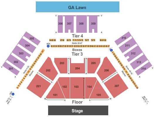  ENDSTAGE LAWN Seating Map Seating Chart