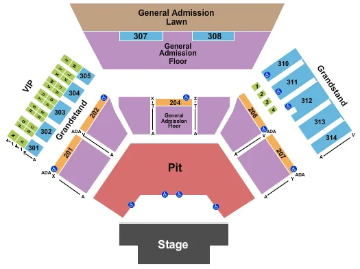  ENDSTAGE GA FLOOR GA PIT 3 Seating Map Seating Chart