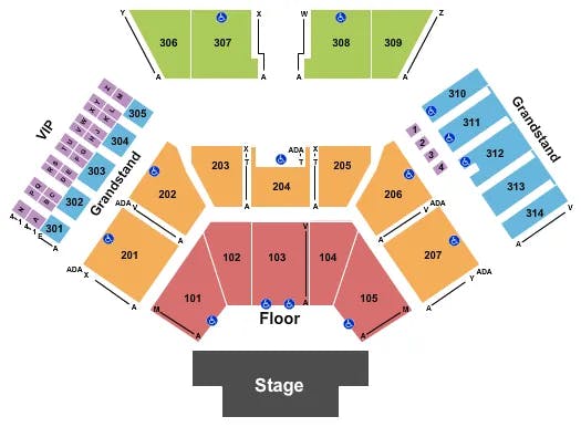  RICK SPRINGFIELD Seating Map Seating Chart