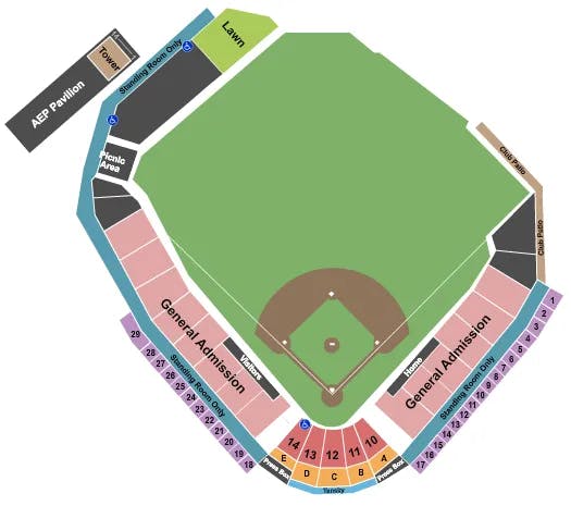  CELEBRITY SOFTBALL Seating Map Seating Chart