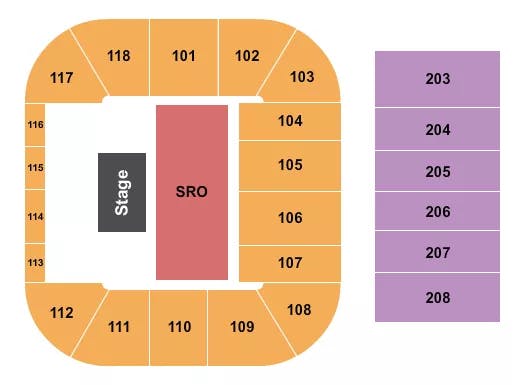  ENDSTAGE SRO FRONT Seating Map Seating Chart