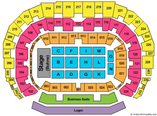  ANDRE RIEU Seating Map Seating Chart