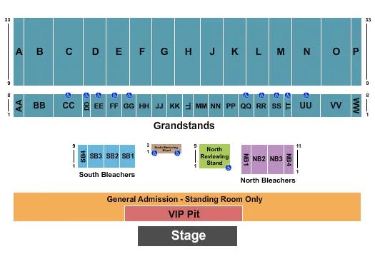  ENDSTAGE GA VIP PIT Seating Map Seating Chart