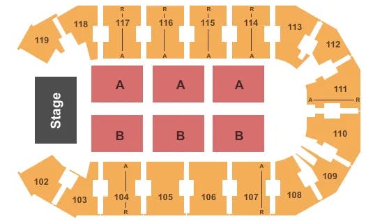  END STAGE Seating Map Seating Chart