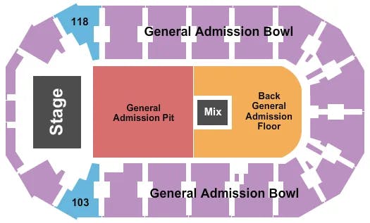  ENDSTAGE GA SPLIT FLOOR Seating Map Seating Chart