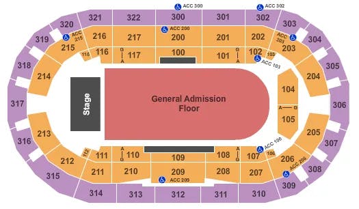  ENDSTAGE GA FLR Seating Map Seating Chart