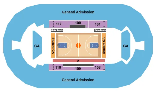  HORIZON LEAGUE MENS BASKETBALL Seating Map Seating Chart