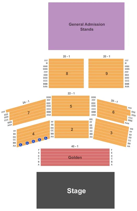 INN OF THE MOUNTAIN GODS RESORT CASINO END STAGE Seating Map Seating Chart