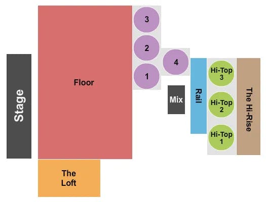  GA FLOOR LOFT Seating Map Seating Chart