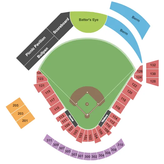  BASEBALL Seating Map Seating Chart