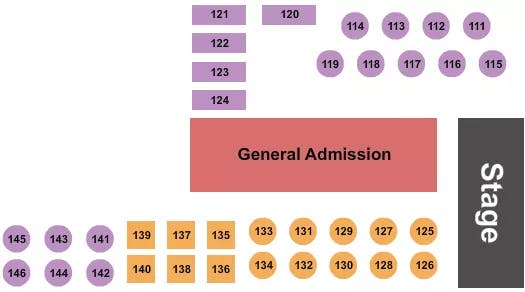 JD LEGENDS GA TABLES 3 Seating Map Seating Chart