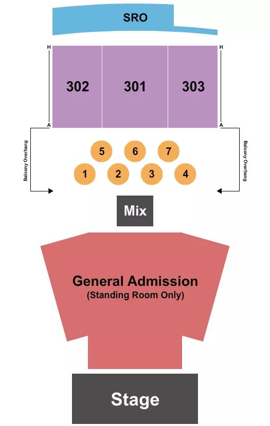 JEFFERSON THEATER VA ENDSTAGE GA FLOOR Seating Map Seating Chart