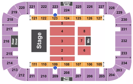 JENKINS ARENA RP FUNDING CENTER ENDSTAGE 2 Seating Map Seating Chart