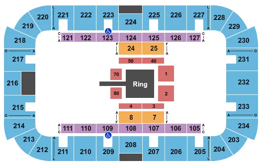 JENKINS ARENA RP FUNDING CENTER WRESTLING Seating Map Seating Chart