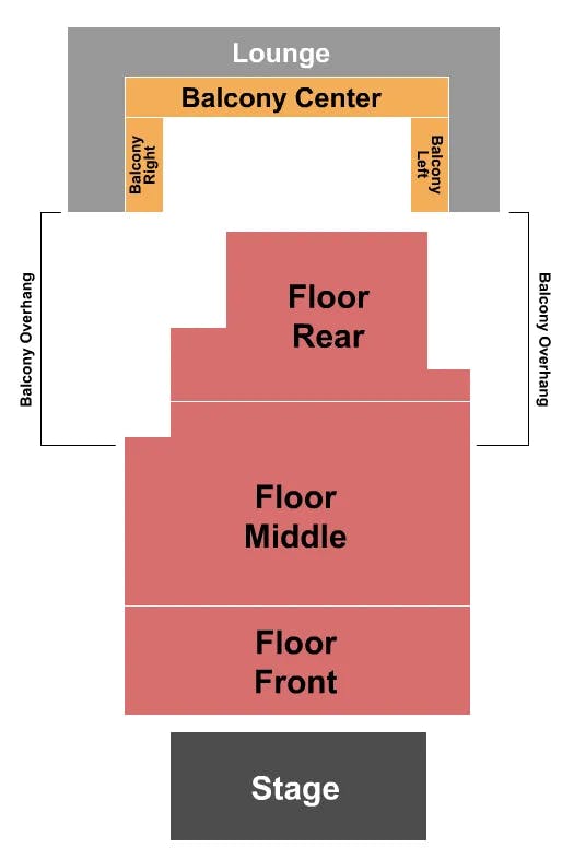 JOHN JAMES AND CLARA KNIGHT STAGE RSV FLOOR NO TABLES Seating Map Seating Chart