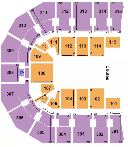  RODEO Seating Map Seating Chart