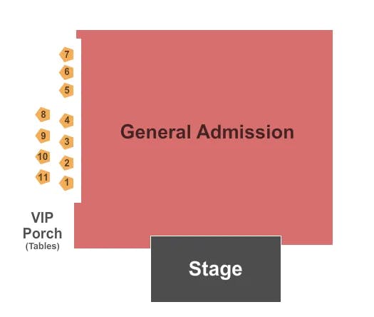 JOHN T FLOORE COUNTRY STORE END STAGE Seating Map Seating Chart