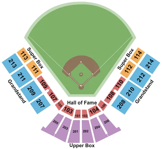  BASEBALL Seating Map Seating Chart