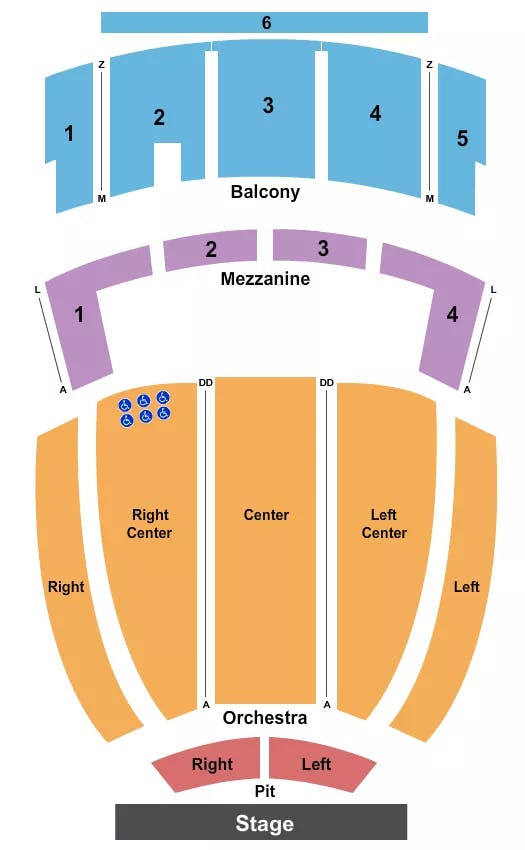  ENDSTAGE PIT LEFT RIGHT Seating Map Seating Chart