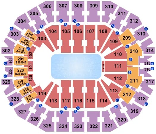 KFC YUM CENTER DISNEY ON ICE 2 Seating Map Seating Chart