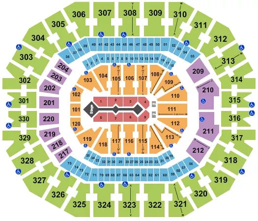 KFC YUM CENTER FOR KING AND COUNTRY Seating Map Seating Chart