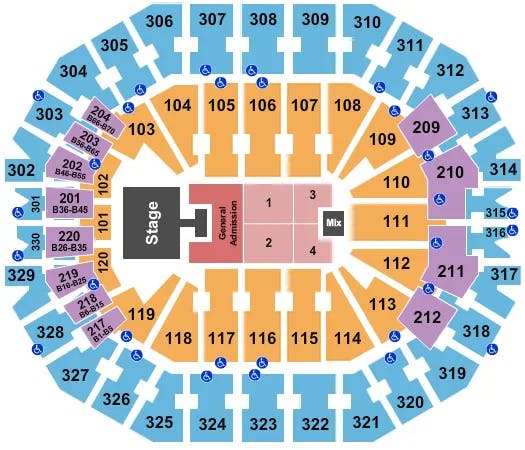 KFC YUM CENTER JASON ALDEAN 2 Seating Map Seating Chart