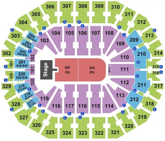 KFC YUM CENTER KOE WETZEL Seating Map Seating Chart