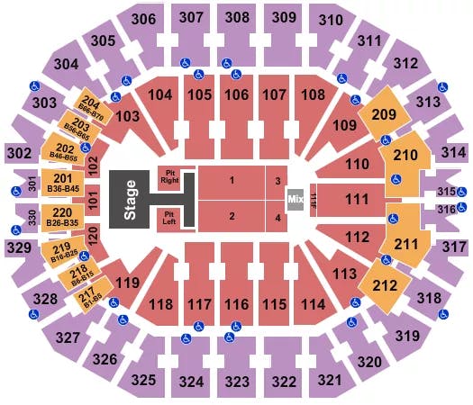 KFC YUM CENTER OLD DOMINION Seating Map Seating Chart