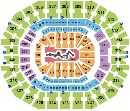 KFC YUM CENTER TRAVIS SCOTT Seating Map Seating Chart