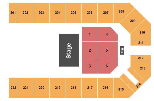 KANSAS STAR EVENT CENTER ARENA GLADYS KNIGHT Seating Map Seating Chart