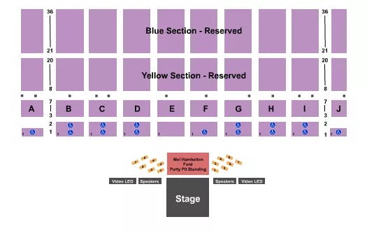  ENDSTAGE PARTY PIT PATIOS Seating Map Seating Chart