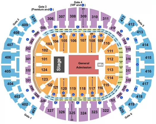  ENDSTAGE FLOOR GA Seating Map Seating Chart