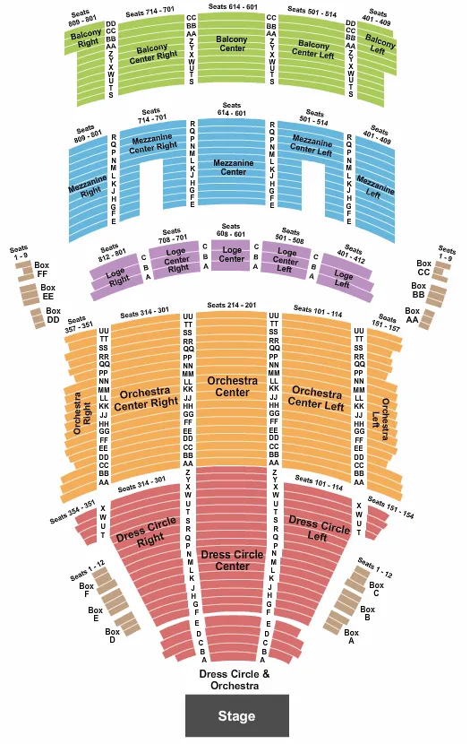  END STAGE Seating Map Seating Chart