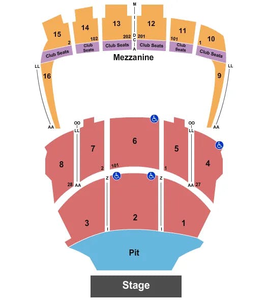 KINGS THEATRE NY END STAGE LARGE PIT Seating Map Seating Chart