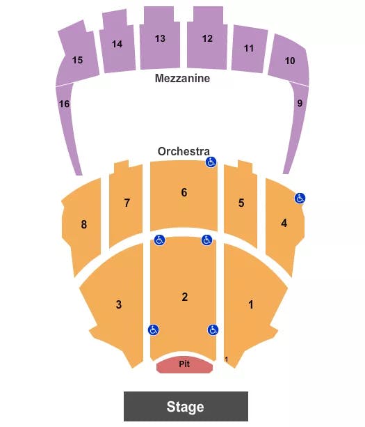 KINGS THEATRE NY ENDSTAGE PIT 3 Seating Map Seating Chart