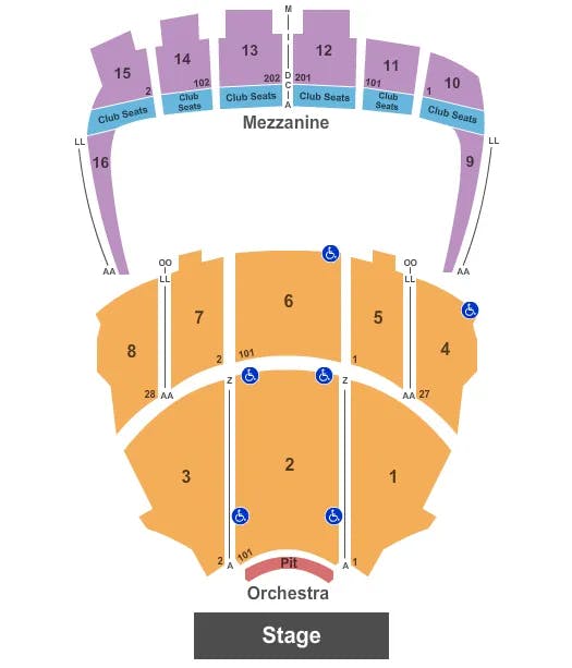 KINGS THEATRE NY END STAGE PIT Seating Map Seating Chart