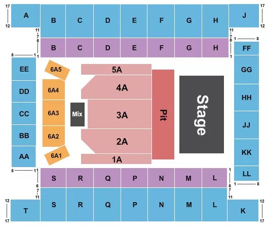  JUSTIN MOORE 2 Seating Map Seating Chart