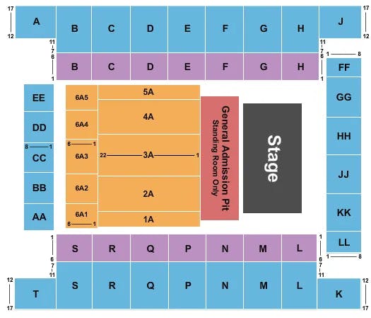  STURGILL SIMPSON Seating Map Seating Chart