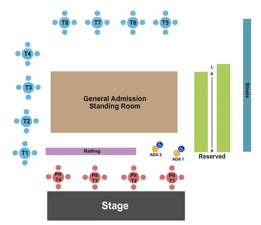  JOHN HIATT Seating Map Seating Chart