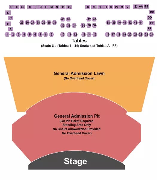  ENDSTAGE GA TABLES 2 Seating Map Seating Chart