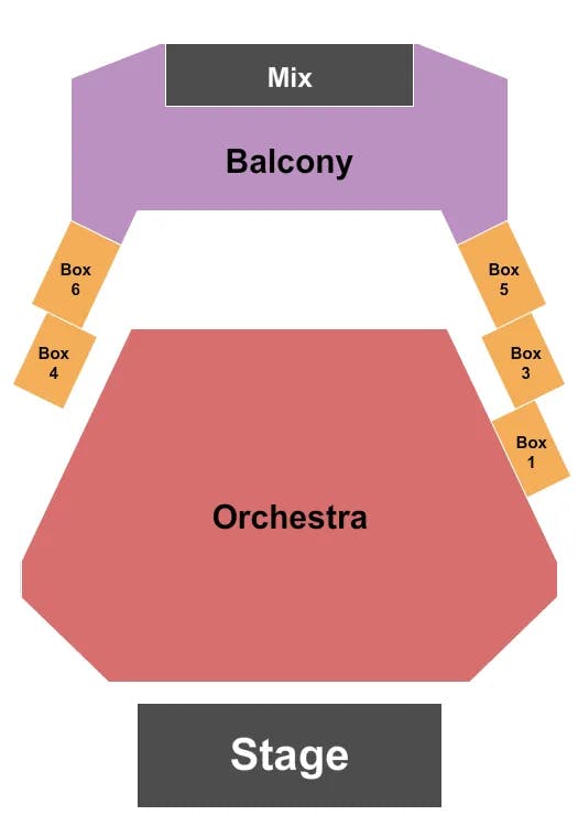 KUPFERBERG CENTER FOR THE ARTS LEFRAK CONCERT HALL ENDSTAGE Seating Map Seating Chart