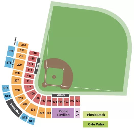 LP FRANS STADIUM BASEBALL Seating Map Seating Chart