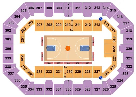  THE HARLEM GLOBETROTTERS Seating Map Seating Chart