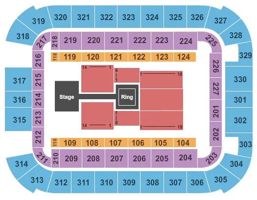  WWE SMACKDOWN Seating Map Seating Chart
