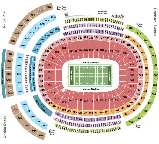  FOOTBALL NO VFS Seating Map Seating Chart