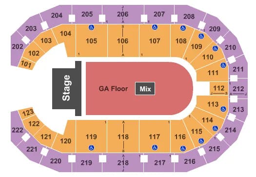  END STAGE GA FLR Seating Map Seating Chart
