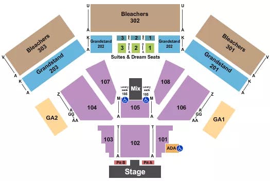  ENDSTAGE PIT GA Seating Map Seating Chart