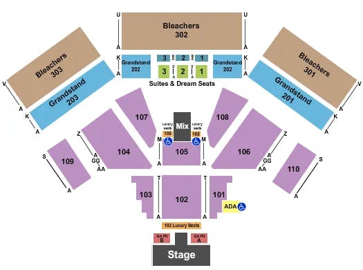  TOBY KEITH Seating Map Seating Chart